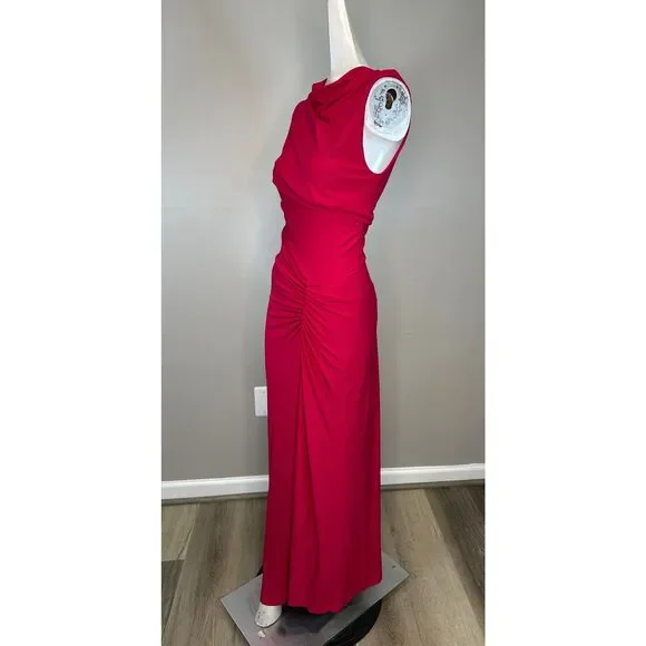 ruched off the shoulder dress with sleeves Miss Circle Women's Gene Gold Ruched Off Shoulder Chiffon Dress